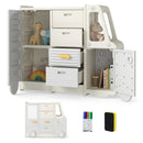 Kids Toy Storage Organizer Bus-shaped Children Cabinet with 4 Pull-out Drawers with Handles-Gray by LJGDeals