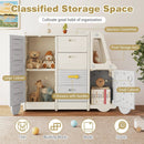 Kids Toy Storage Organizer Bus-shaped Children Cabinet with 4 Pull-out Drawers with Handles-Gray by LJGDeals