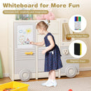 Kids Toy Storage Organizer Bus-shaped Children Cabinet with 4 Pull-out Drawers with Handles-Gray by LJGDeals