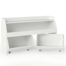 Kids Toy Storage Organizer Wooden Bookcase with 2 Movable Drawers