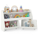 Kids Toy Storage Organizer Wooden Bookcase with 2 Movable Drawers by LJGDeals