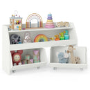 Kids Toy Storage Organizer Wooden Bookcase with 2 Movable Drawers