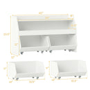 Kids Toy Storage Organizer Wooden Bookcase with 2 Movable Drawers