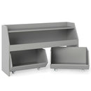 Kids Toy Storage Organizer Wooden Bookcase with 2 Movable Drawers