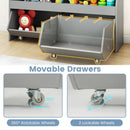 Kids Toy Storage Organizer Wooden Bookcase with 2 Movable Drawers by LJGDeals