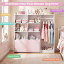 Kids Toy Storage Organizer Children Dress up Closet Wardrobe with Clothing Rack by LJGDeals
