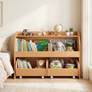 Kids Storage Organizer with Rolling Drawers & Bookshelf by LJGDeals
