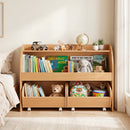 Kids Storage Organizer with Rolling Drawers & Bookshelf
