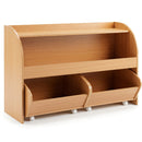Kids Storage Organizer with Rolling Drawers & Bookshelf