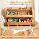 Kids Storage Organizer with Rolling Drawers & Bookshelf by LJGDeals