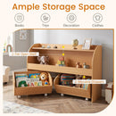 Kids Storage Organizer with Rolling Drawers & Bookshelf by LJGDeals