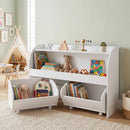 Kids Storage Organizer with Rolling Drawers & Bookshelf by LJGDeals