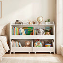 Kids Storage Organizer with Rolling Drawers & Bookshelf by LJGDeals