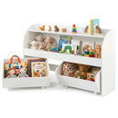 Kids Storage Organizer with Rolling Drawers & Bookshelf by LJGDeals