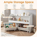 Kids Storage Organizer with Rolling Drawers & Bookshelf by LJGDeals