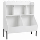 Kids Toy Storage Organizer with 5 Cubes and Bookshelf