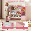 Kids Toy Storage and Bookshelf with Boxes and Open Shelves by LJGDeals