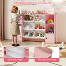 Kids Toy Storage and Bookshelf with Boxes and Open Shelves