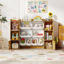 Kids Toy Storage and Bookshelf with Boxes and Open Shelves