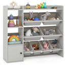 Kids Toy Storage and Bookshelf with Open Shelves and Single-door Cabinet by LJGDeals