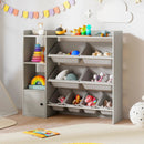 Kids Toy Storage and Bookshelf with Open Shelves and Single-door Cabinet by LJGDeals