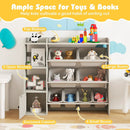 Kids Toy Storage and Bookshelf with Open Shelves and Single-door Cabinet by LJGDeals
