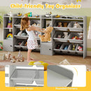 Kids Toy Storage and Bookshelf with Open Shelves and Single-door Cabinet by LJGDeals