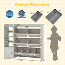 Kids Toy Storage and Bookshelf with Open Shelves and Single-door Cabinet by LJGDeals