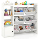 Kids Toy Storage and Bookshelf with Open Shelves and Single-door Cabinet by LJGDeals