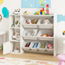 Kids Toy Storage and Bookshelf with Open Shelves and Single-door Cabinet by LJGDeals