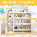 Kids Toy Storage and Bookshelf with Open Shelves and Single-door Cabinet by LJGDeals