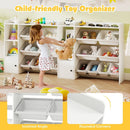 Kids Toy Storage and Bookshelf with Open Shelves and Single-door Cabinet by LJGDeals