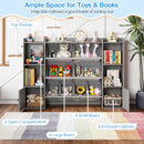 Kids Toy Storage and Bookshelf with Boxes and Open Shelves