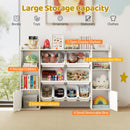 Kids Toy Storage and Bookshelf with Boxes and Open Shelves