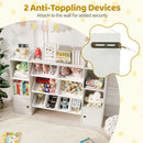 Kids Toy Storage and Bookshelf with Boxes and Open Shelves
