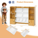 Kids Toy Storage and Bookshelf with Boxes and Open Shelves