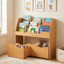 Kids Storage Organizer with Rolling Drawers and Bookshelf by LJGDeals