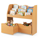 Kids Storage Organizer with Rolling Drawers and Bookshelf by LJGDeals