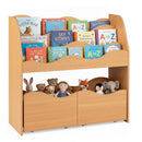 Kids Storage Organizer with Rolling Drawers and Bookshelf