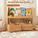 Kids Storage Organizer with Rolling Drawers and Bookshelf by LJGDeals