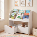 Kids Storage Organizer with Rolling Drawers and Bookshelf