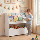 Kids Storage Organizer with Rolling Drawers and Bookshelf by LJGDeals