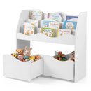 Kids Storage Organizer with Rolling Drawers and Bookshelf by LJGDeals