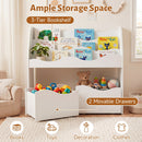 Kids Storage Organizer with Rolling Drawers and Bookshelf