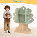 Kids Tree Bookshelf 45" Tall Freestanding Bookcase with Open Shelves-Green by DirectDeals