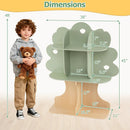Kids Tree Bookshelf 45" Tall Freestanding Bookcase with Open Shelves-Green by LJGDeals