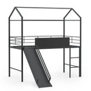 Kids Twin Size Loft Bed with Ladder and Slide for Bedroom by DirectDeals