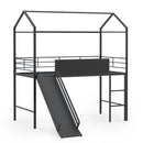 Kids Twin Size Loft Bed with Ladder and Slide for Bedroom
