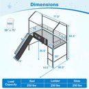 Kids Twin Size Loft Bed with Ladder and Slide for Bedroom