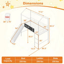 Kids Twin Size Loft Bed with Ladder and Slide for Bedroom by DirectDeals